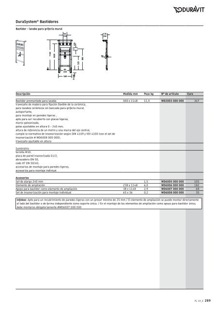 Duravit - Tarifa - 2019 - General