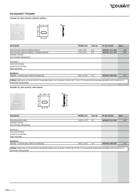 Duravit - Tarifa - 2019 - General