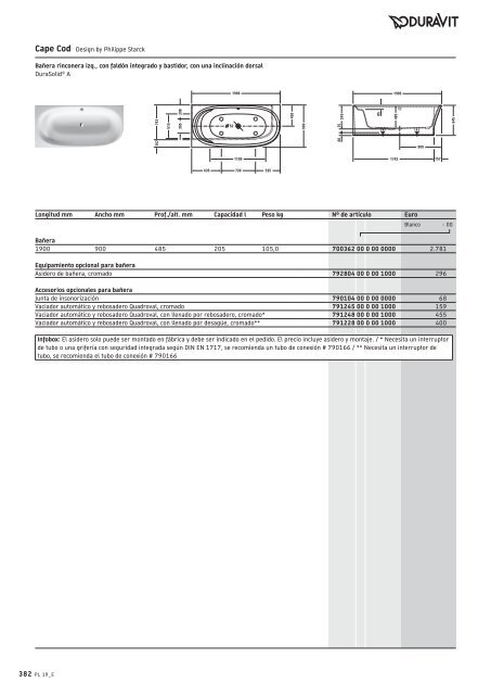 Duravit - Tarifa - 2019 - General