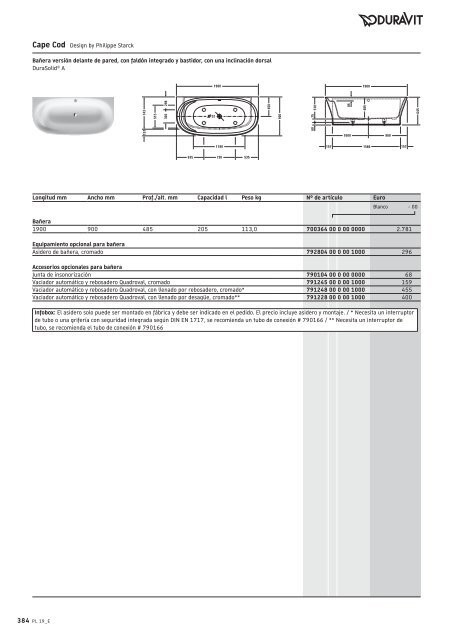 Duravit - Tarifa - 2019 - General