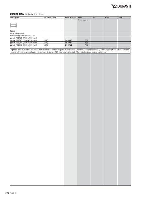 Duravit - Tarifa - 2019 - General