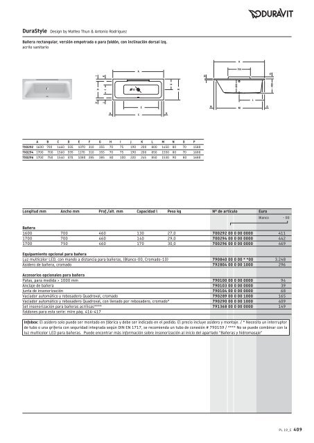 Duravit - Tarifa - 2019 - General