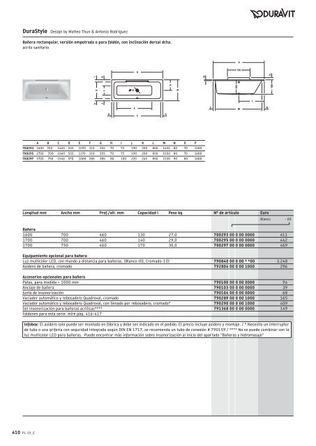 Duravit - Tarifa - 2019 - General