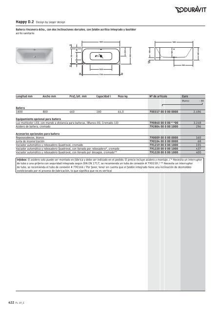 Duravit - Tarifa - 2019 - General