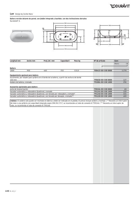 Duravit - Tarifa - 2019 - General