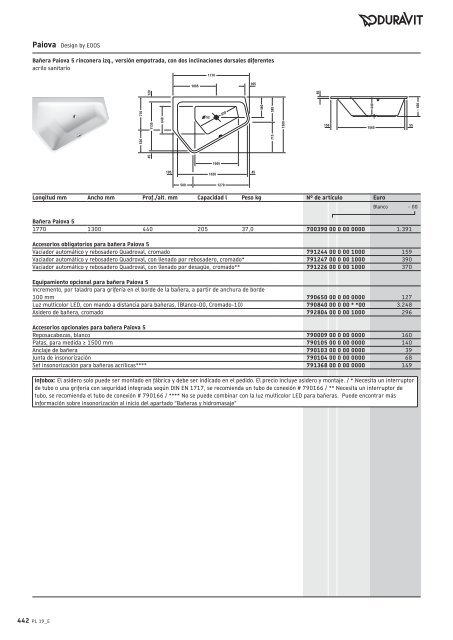 Duravit - Tarifa - 2019 - General