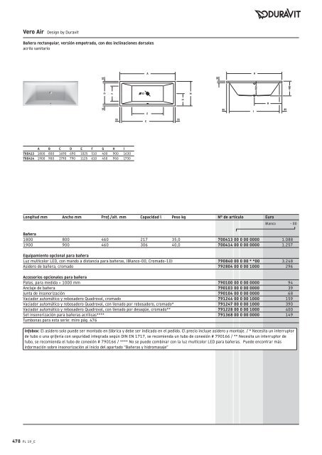 Duravit - Tarifa - 2019 - General