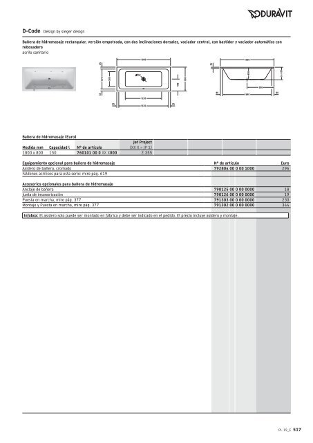 Duravit - Tarifa - 2019 - General