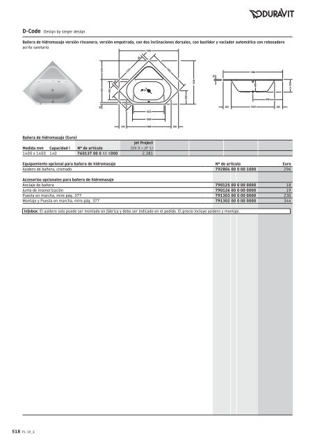 Duravit - Tarifa - 2019 - General