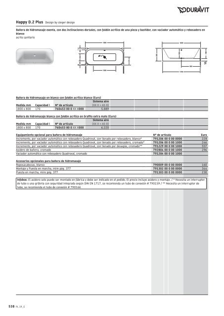 Duravit - Tarifa - 2019 - General