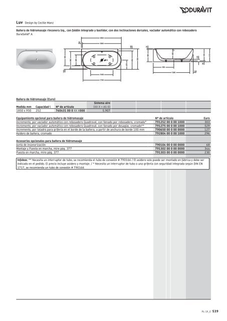 Duravit - Tarifa - 2019 - General