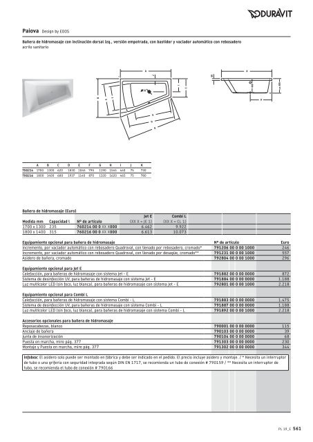 Duravit - Tarifa - 2019 - General