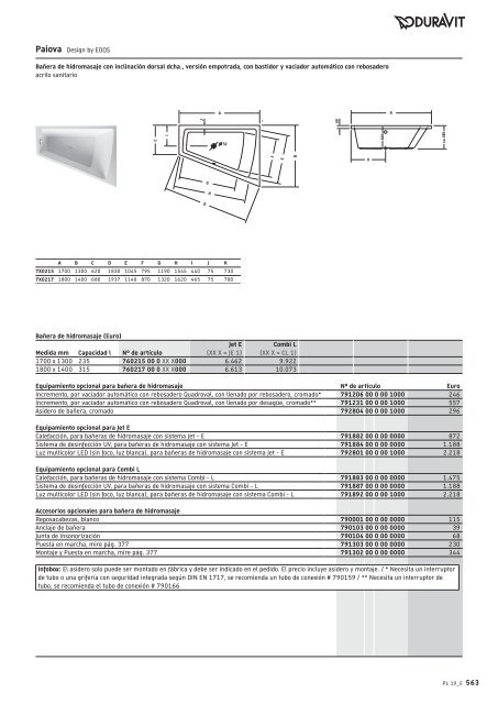 Duravit - Tarifa - 2019 - General