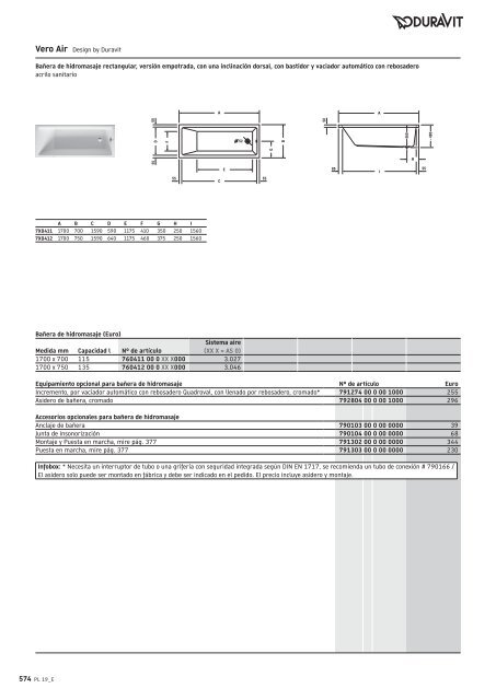 Duravit - Tarifa - 2019 - General