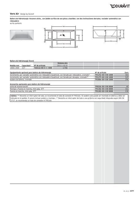 Duravit - Tarifa - 2019 - General