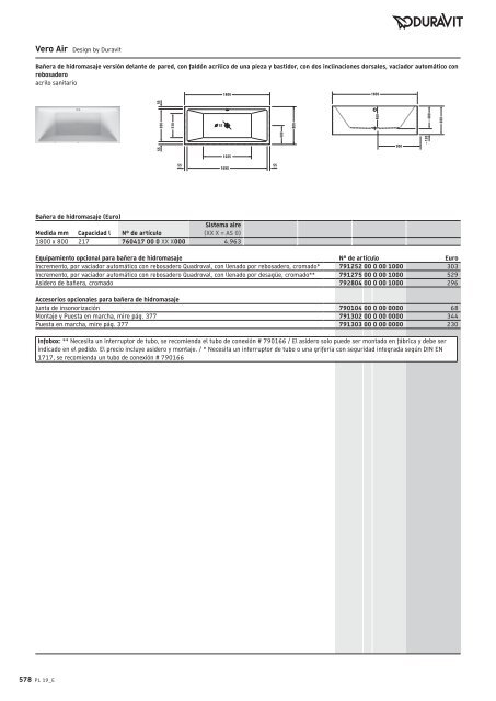 Duravit - Tarifa - 2019 - General