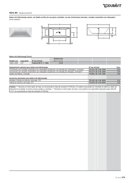 Duravit - Tarifa - 2019 - General