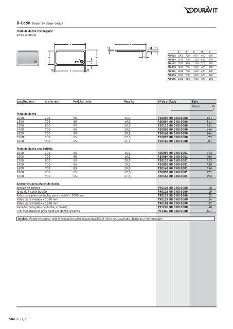 Duravit - Tarifa - 2019 - General