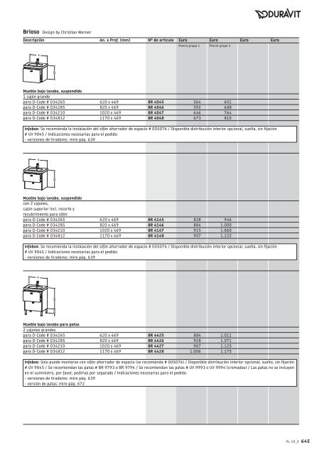 Duravit - Tarifa - 2019 - General