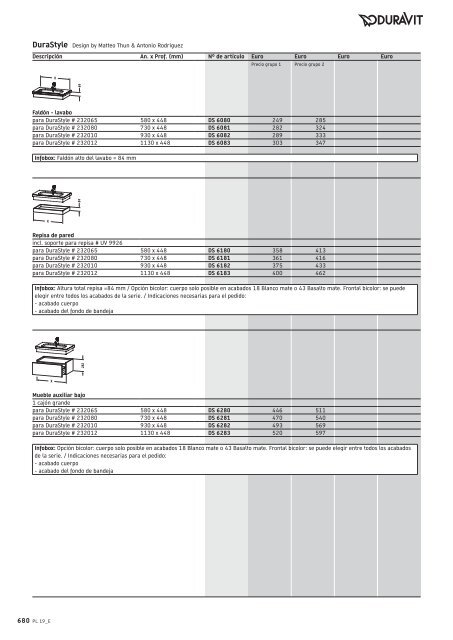 Duravit - Tarifa - 2019 - General