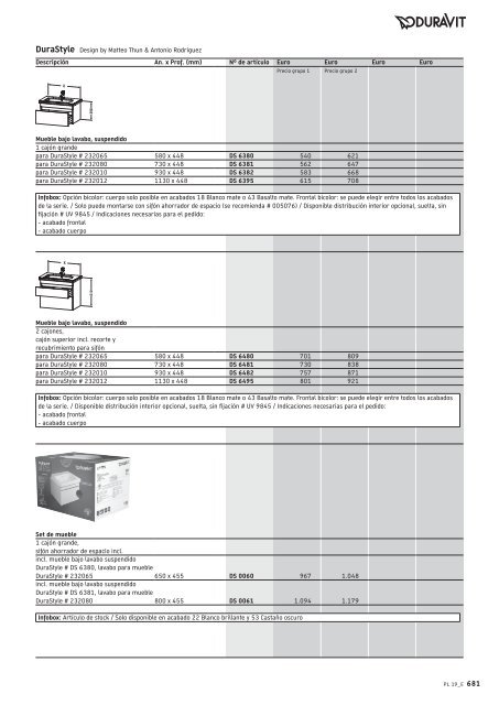 Duravit - Tarifa - 2019 - General