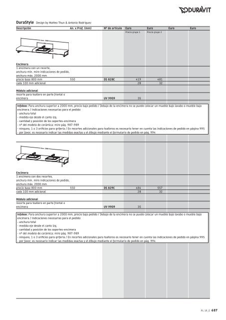 Duravit - Tarifa - 2019 - General