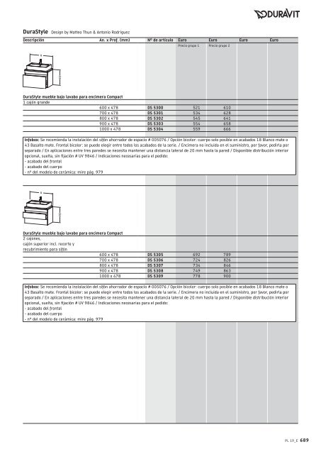 Duravit - Tarifa - 2019 - General