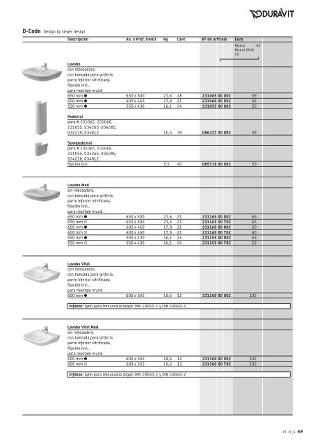 Duravit - Tarifa - 2019 - General