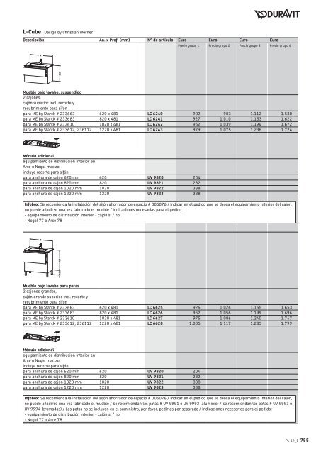 Duravit - Tarifa - 2019 - General