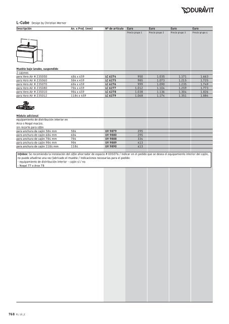 Duravit - Tarifa - 2019 - General