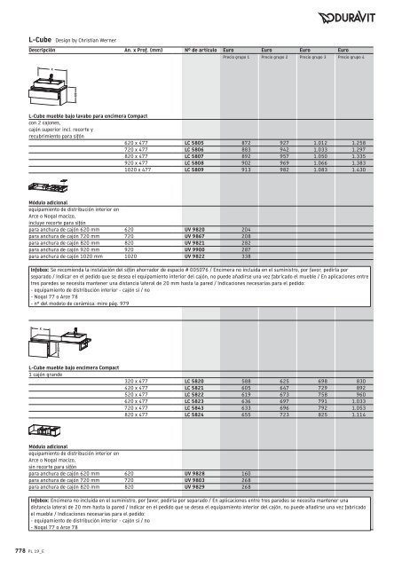 Duravit - Tarifa - 2019 - General