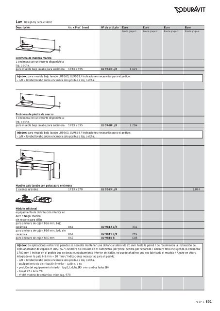 Duravit - Tarifa - 2019 - General