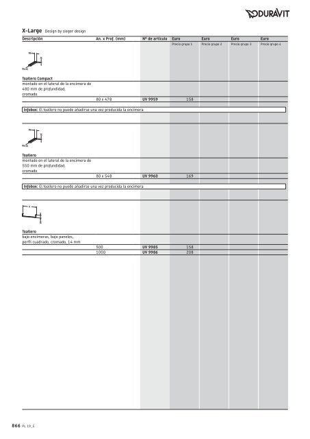 Duravit - Tarifa - 2019 - General