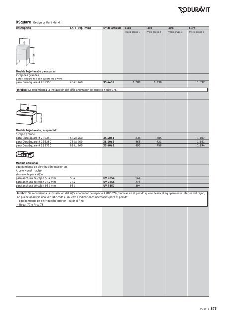 Duravit - Tarifa - 2019 - General