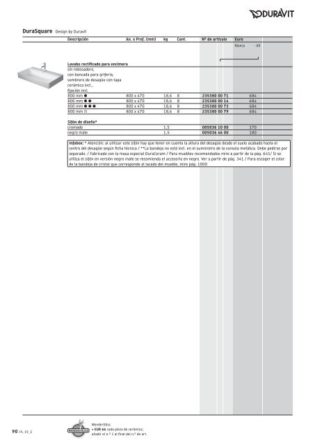 Duravit - Tarifa - 2019 - General