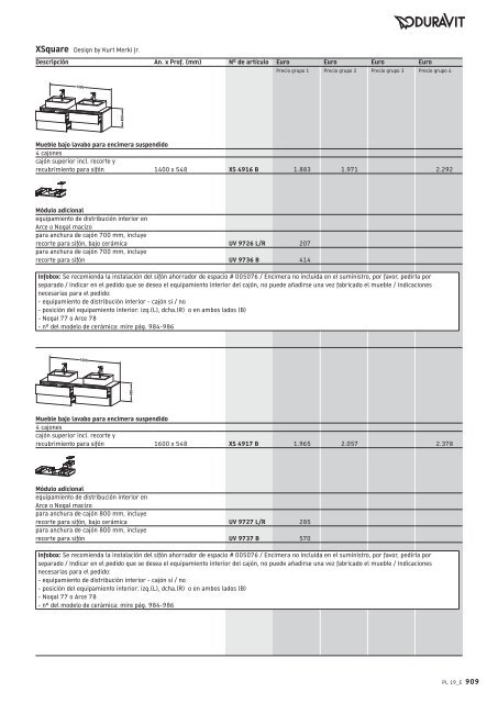 Duravit - Tarifa - 2019 - General