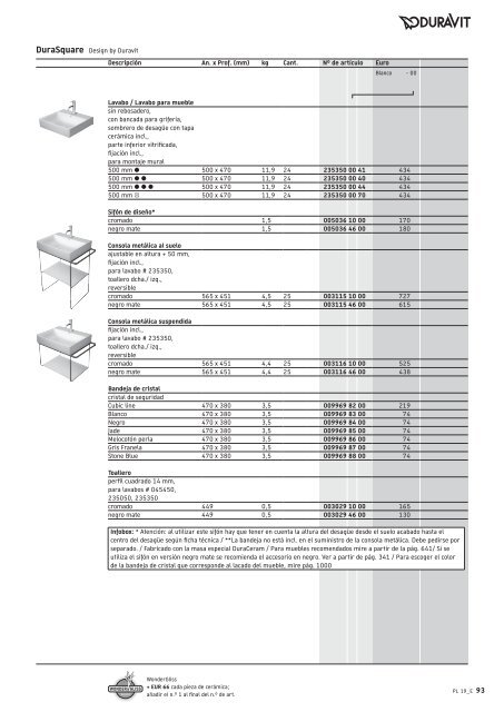 Duravit - Tarifa - 2019 - General