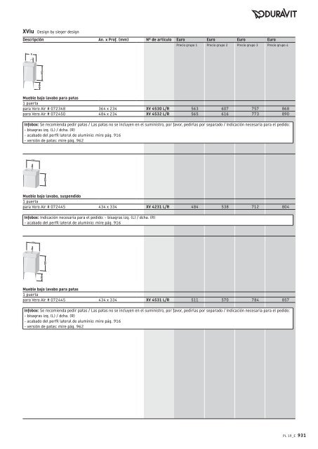 Duravit - Tarifa - 2019 - General