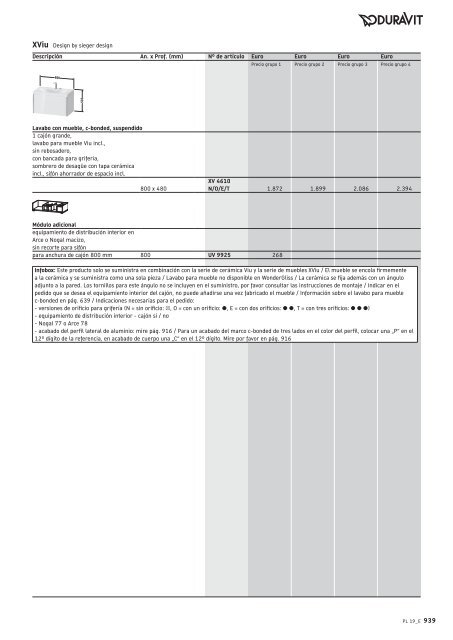 Duravit - Tarifa - 2019 - General