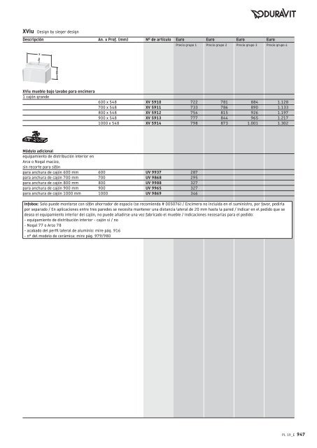 Duravit - Tarifa - 2019 - General