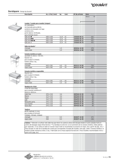 Duravit - Tarifa - 2019 - General