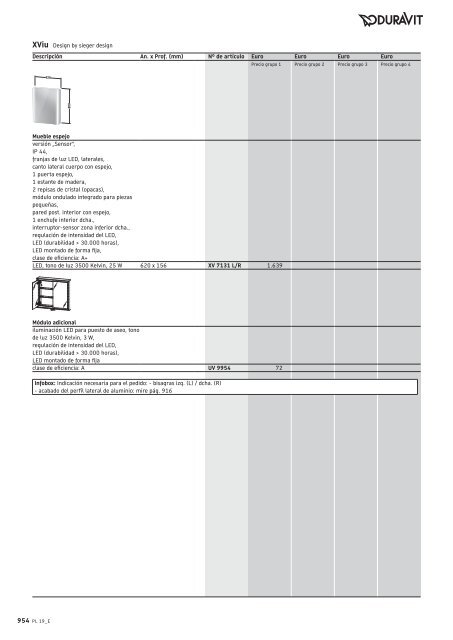 Duravit - Tarifa - 2019 - General