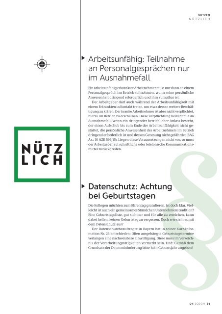 NUTZEN 01/2020 Südbaden