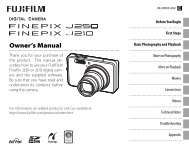 FINEPIX J250/J210 Owner's Manual - Fujifilm