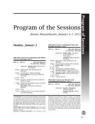 Program of the Sessions - Joint Mathematics Meetings