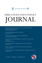 Africa Peace and Conflict Journal - The University for Peace