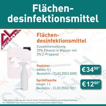 Flächendesinfektionsmittel von Chem-Lab bei Barelt