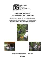 east usambara forest landscape restoration project - Tanzania ...