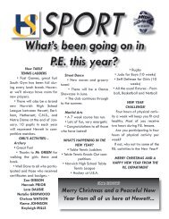 What's been going on in P.E. this year? - The Hewett School