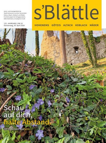 s'Blättle Nr. 18 - Do, 30. April 2020